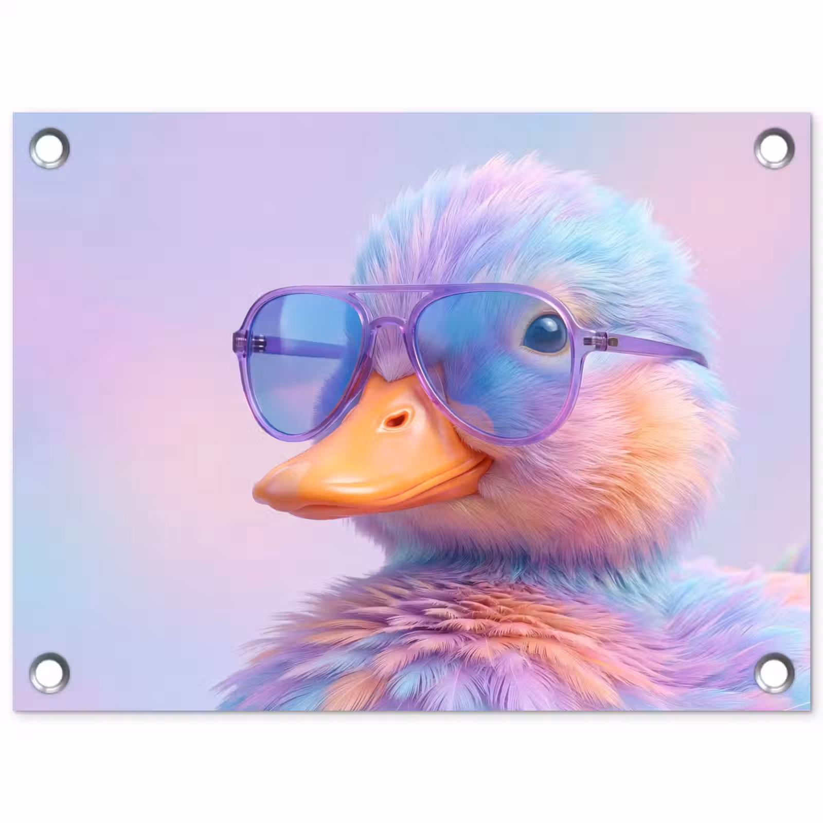Tuinposter - Eend - bril - Pastel — 1