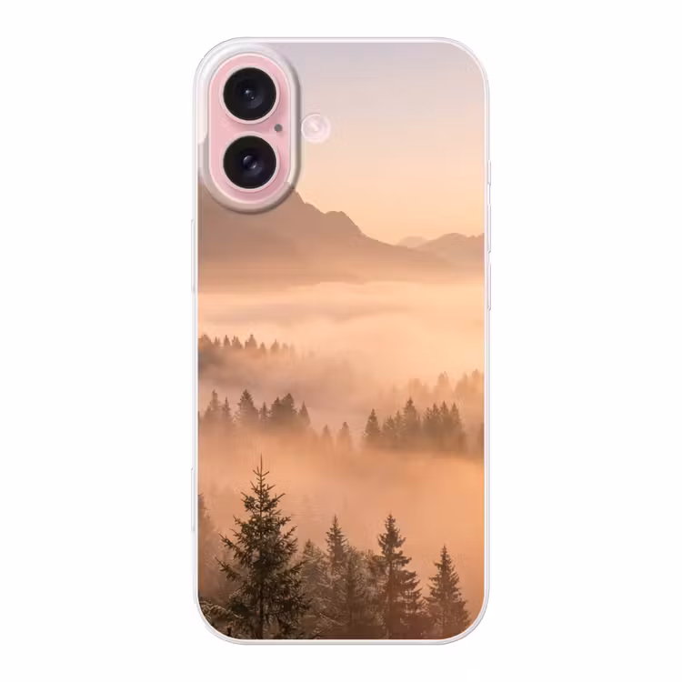 Telefoonhoesje - Zonlicht - Mist - Bergen - Bomen — 1