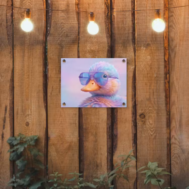 Tuinposter - Eend - bril - Pastel — 2