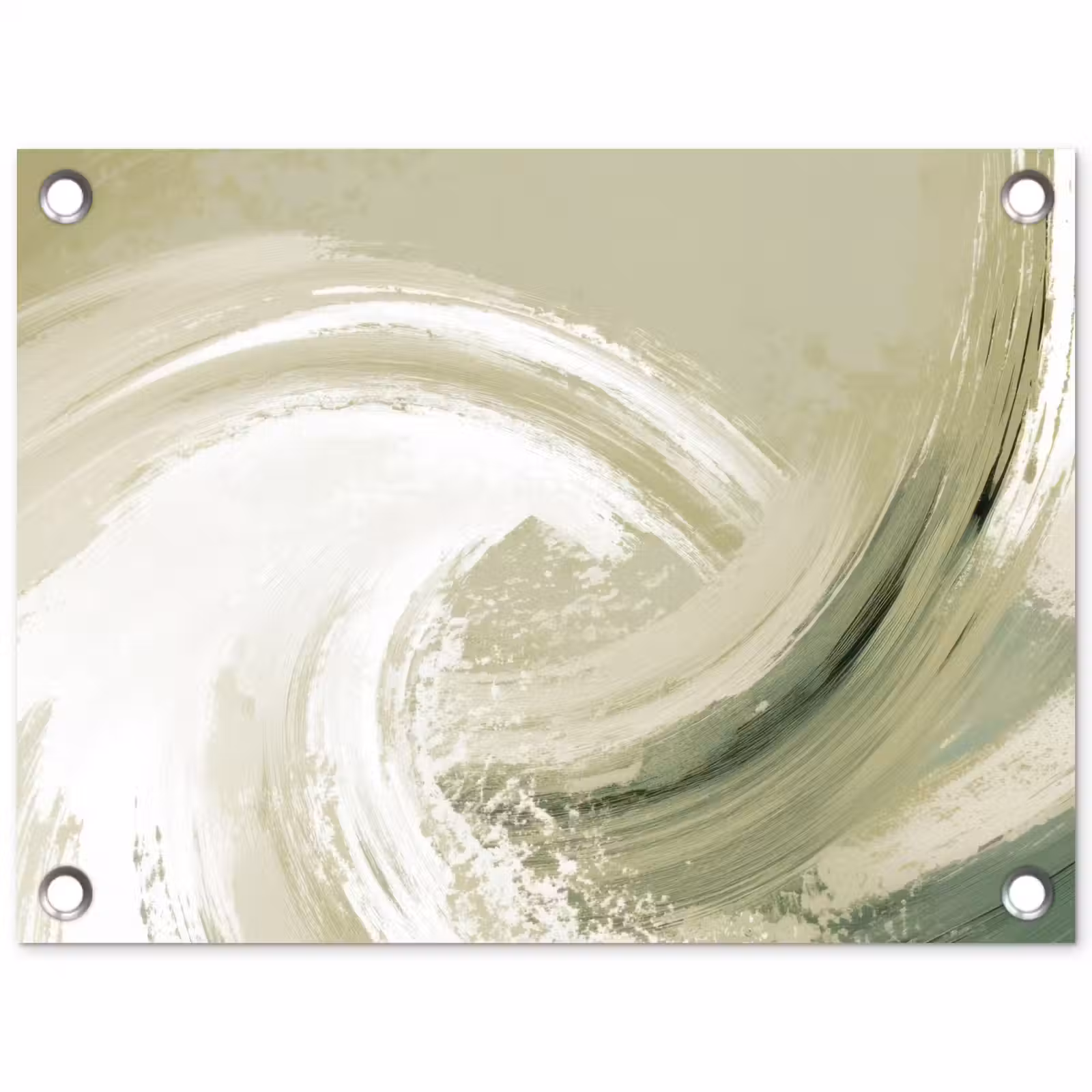 Tuinposter - Abstract - Penseelstreken - Golven - Groen — 1