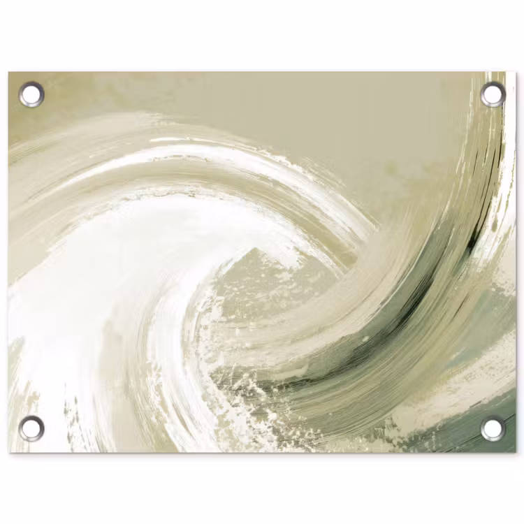 Tuinposter - Abstract - Penseelstreken - Golven - Groen — 1