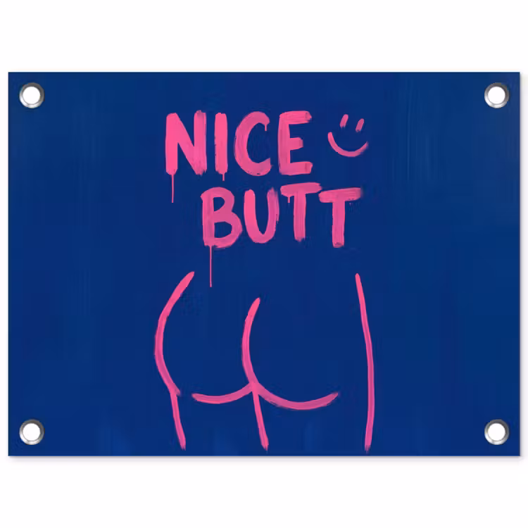 Tuinposter - Brutaal - Grappig - Blauw — 1