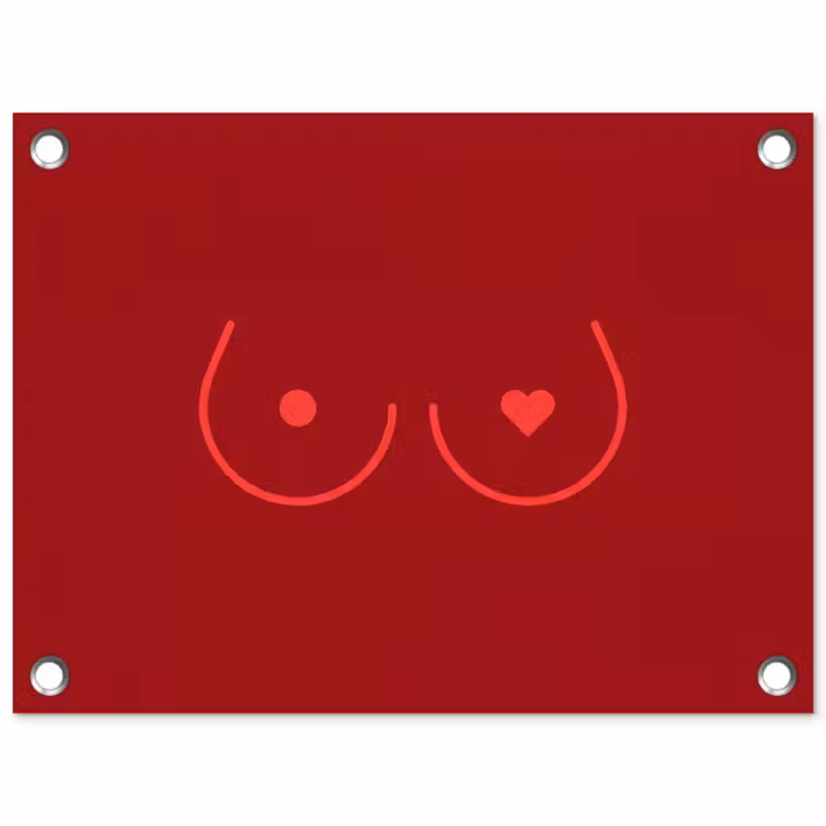 Tuinposter - Minimalistisch - Lijnillustratie - Rood — 1