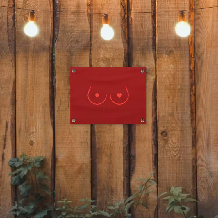 Tuinposter - Minimalistisch - Lijnillustratie - Rood — 2