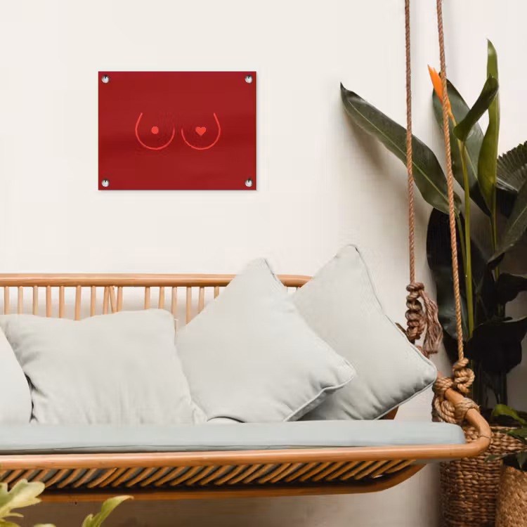 Tuinposter - Minimalistisch - Lijnillustratie - Rood — 5
