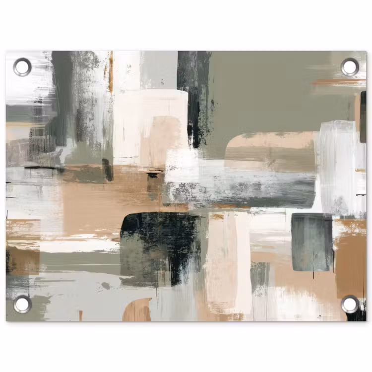 Tuinposter - Penseelstreken - Abstract - Aardetinten — 1