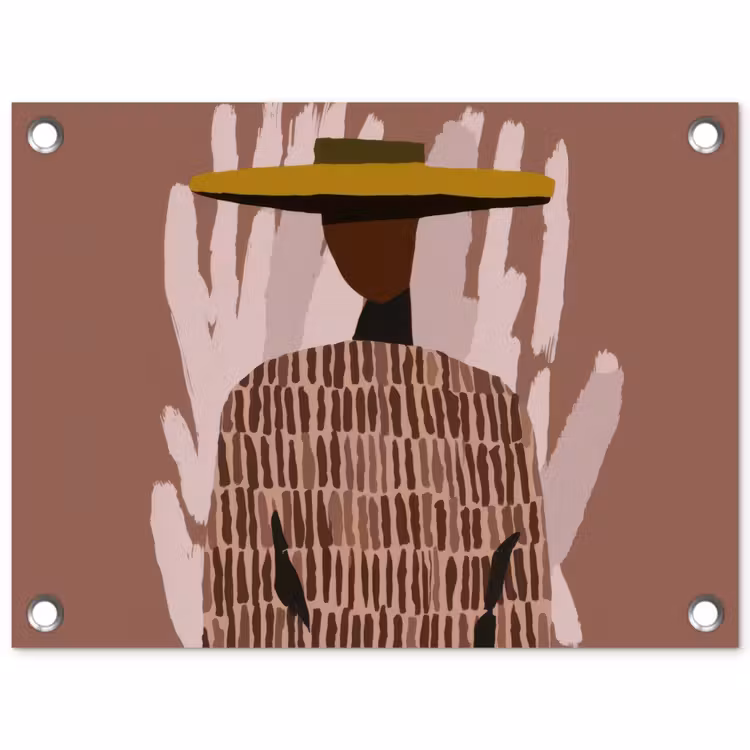 Tuinposter - Abstract - Figuur - Illustratie - Hoed — 1