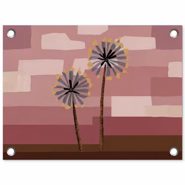 Tuinposter - Illustratie - Bloemen - Vlakken - Abstract — 1