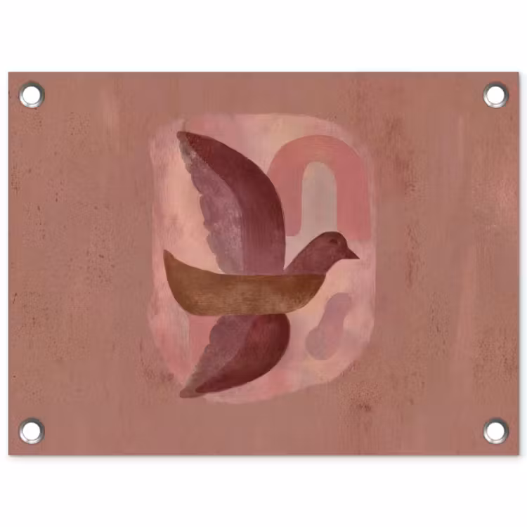 Tuinposter - Illustratie - Vogels - Abstract - Roze — 1