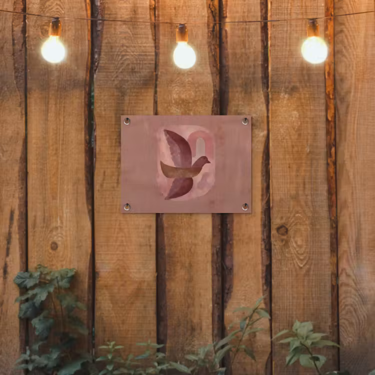 Tuinposter - Illustratie - Vogels - Abstract - Roze — 2