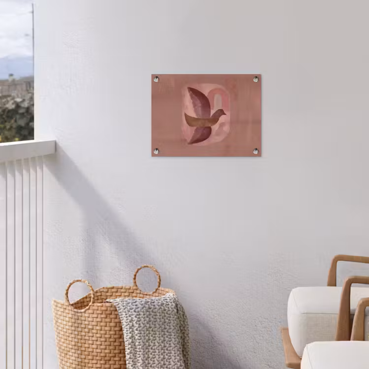 Tuinposter - Illustratie - Vogels - Abstract - Roze — 3