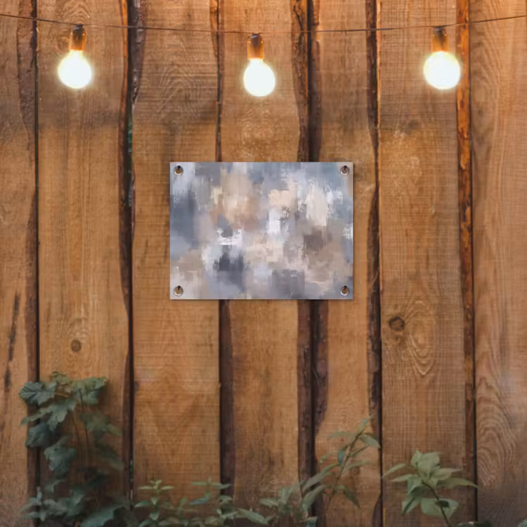 Tuinposter - Penseelstreken - Schilderij - Beige — 2