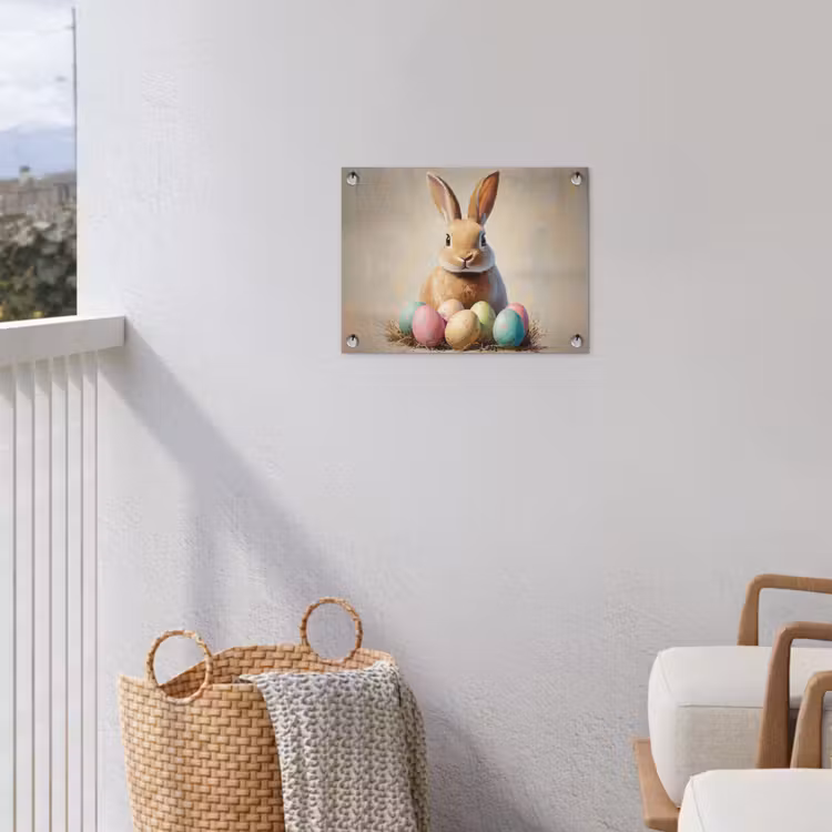 Tuinposter - Paashaas - Pastel - Eieren — 3
