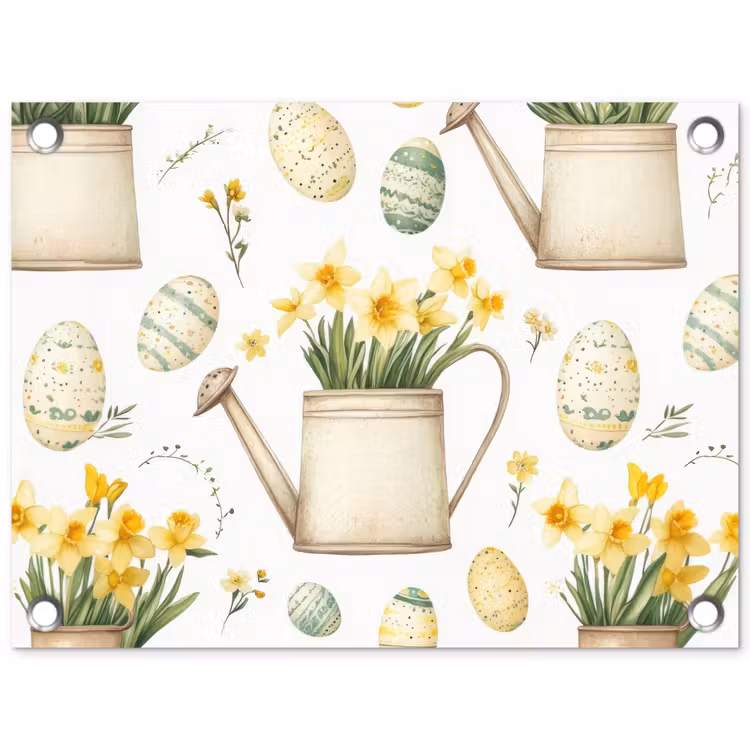 Tuinposter - Gieter - Bloemen - Eieren — 1