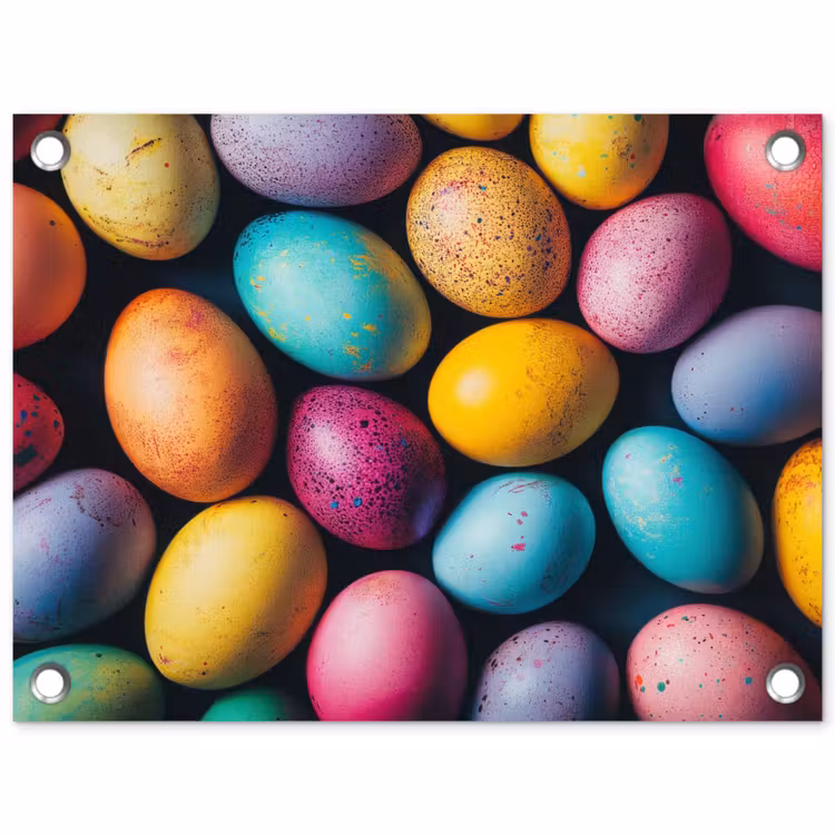 Tuinposter - Kleurrijk - Paaseitjes - Spetters — 1