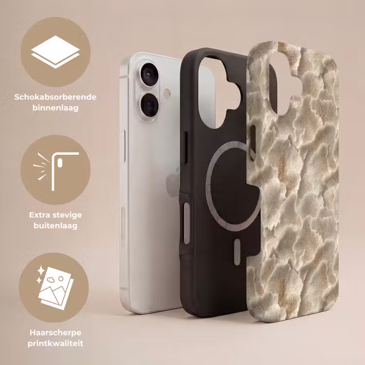 Telefoonhoesje Toughcase - Waaierstructuren - Beige - Vezeltextuur — 3
