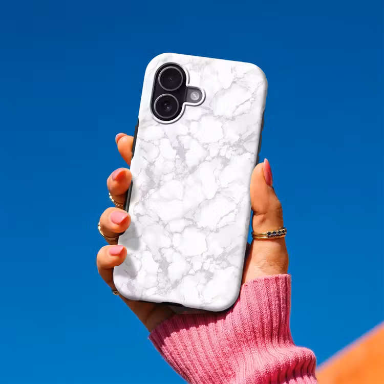 Telefoonhoesje Toughcase - Wit - Marmer - Grijs — 2