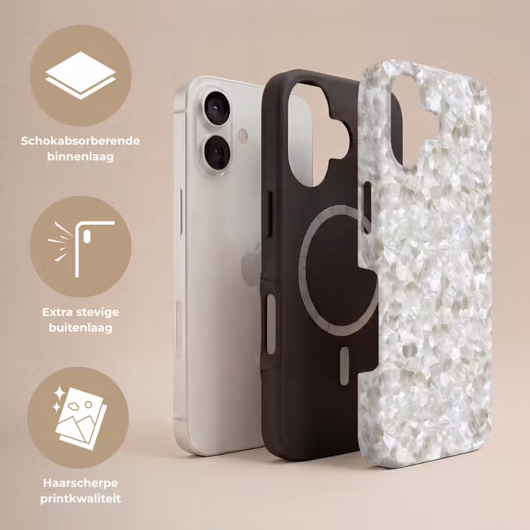 Telefoonhoesje Toughcase - Wit - Penseelstreken - Reliëfeffect — 3