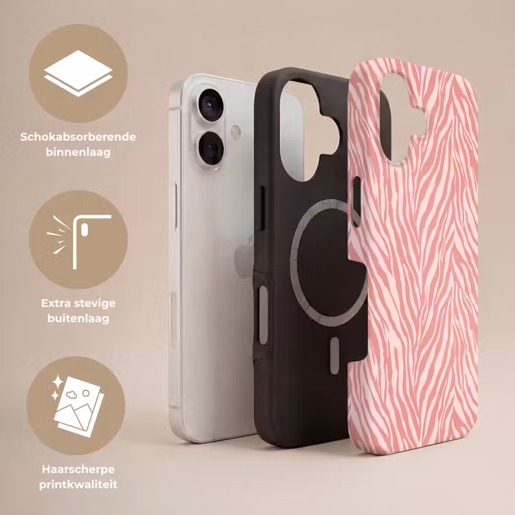 Telefoonhoesje Toughcase - Zebra - Print - Roze — 3