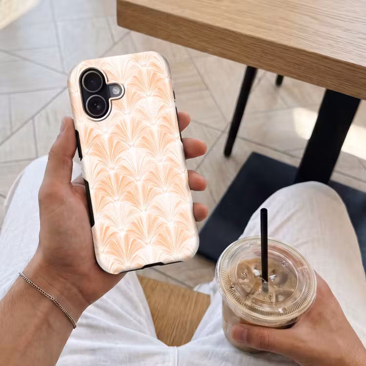 Telefoonhoesje Toughcase - Waaier - Patroon - Perzik — 4