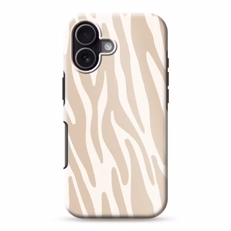 Telefoonhoesje Toughcase - Zebraprint - Beige - Wit - Dierenprint — 1