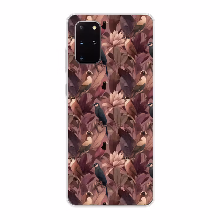 Telefoonhoesje - Vogels - Bladeren - Roze — 1