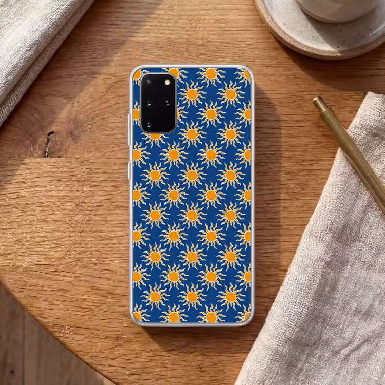 Telefoonhoesje - Zon - Patroon - Blauw — 2