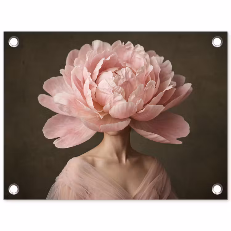 Tuinposter - Gezicht - Roos - Roze — 1