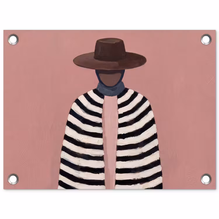 Tuinposter - Grafisch - Vrouw - Roze — 1