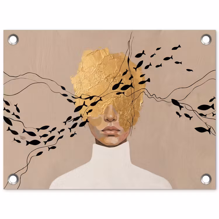 Tuinposter - Modern - Vrouw - Goud — 1