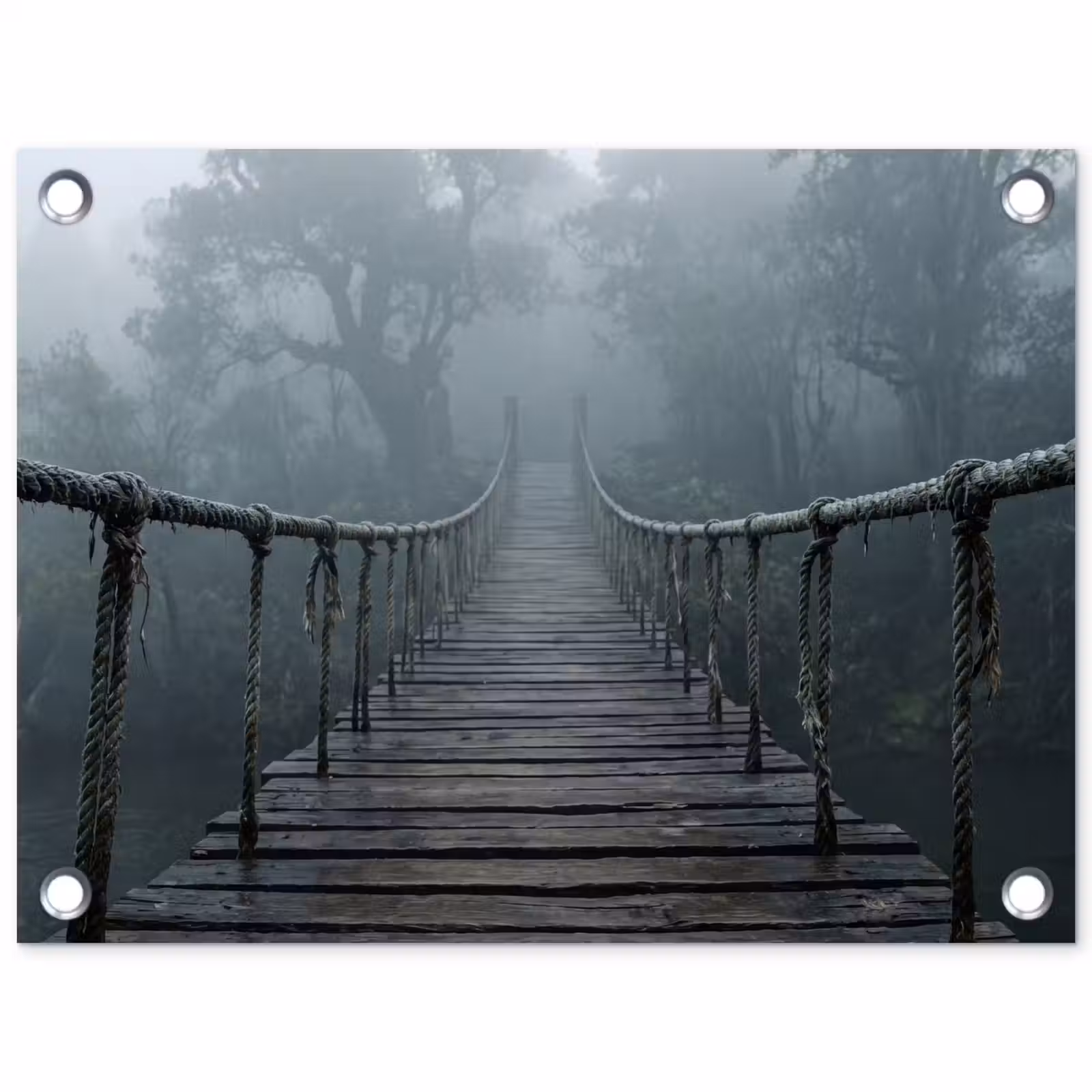Tuinposter - Brug - Jungle - Mist - Natuur — 1