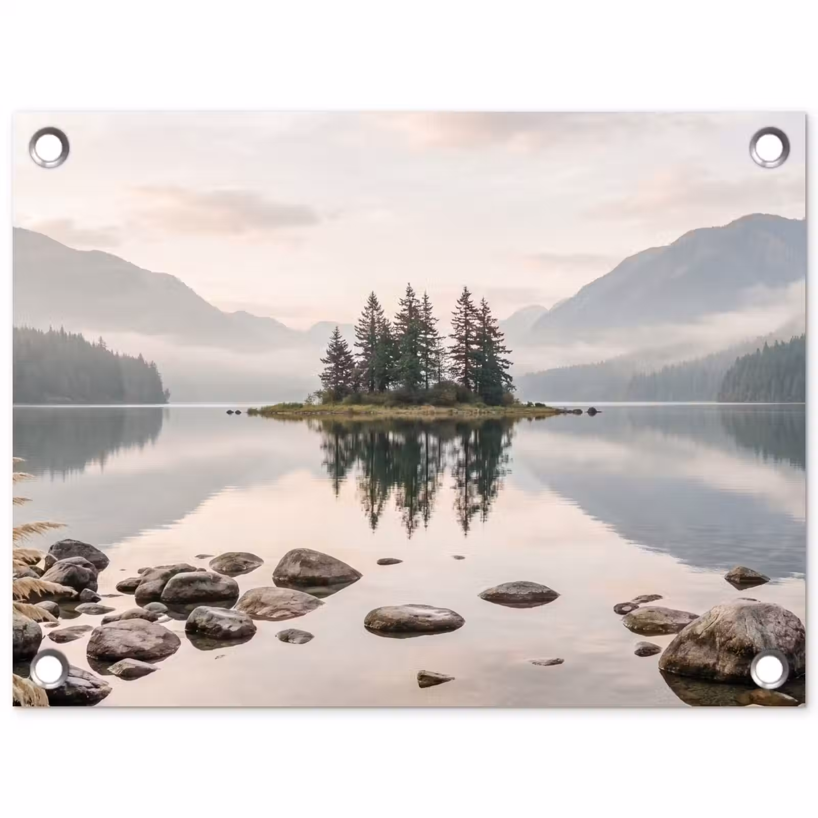 Tuinposter - Meer - Bergen - Landschap - Groen — 1