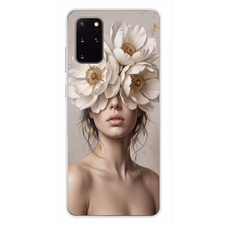 Telefoonhoesje - Vrouw - Pioenroos - Wit — 4