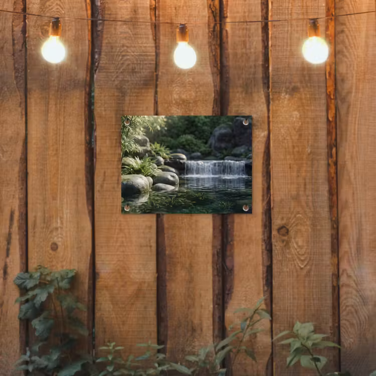 Tuinposter - Beek - Waterval - Natuur - Groen — 2