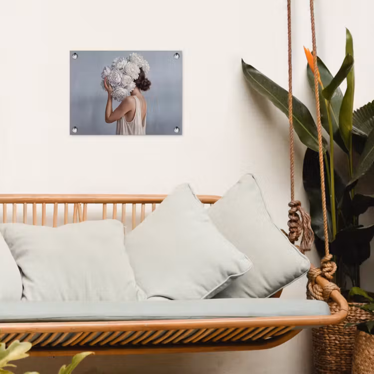 Tuinposter - Bloemen - Vrouw - Wit — 5