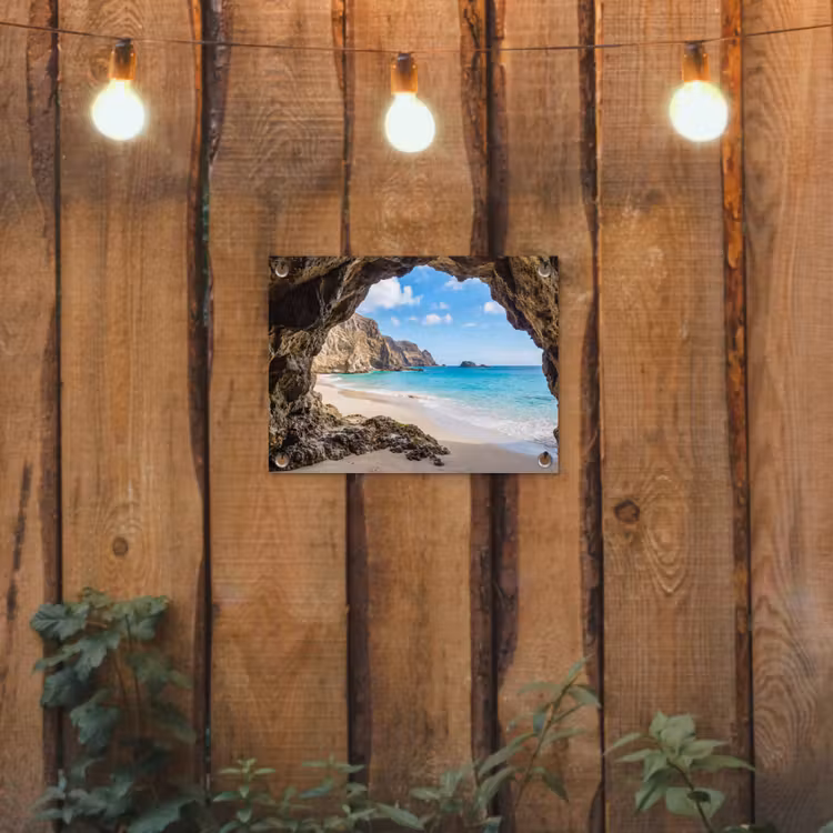 Tuinposter - Grot - Strand - Zee - Blauw — 2