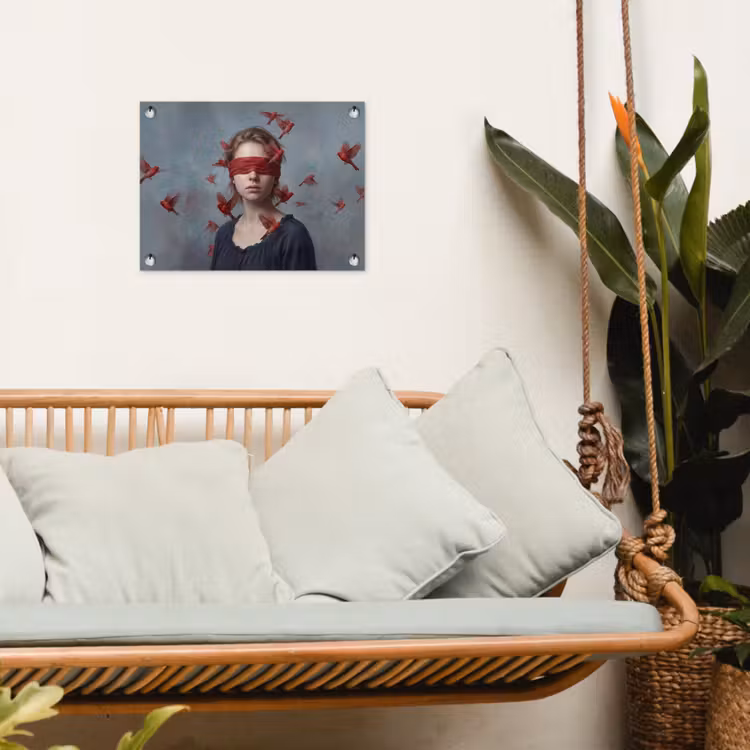 Tuinposter - Portret - Krachtig - Rood — 5