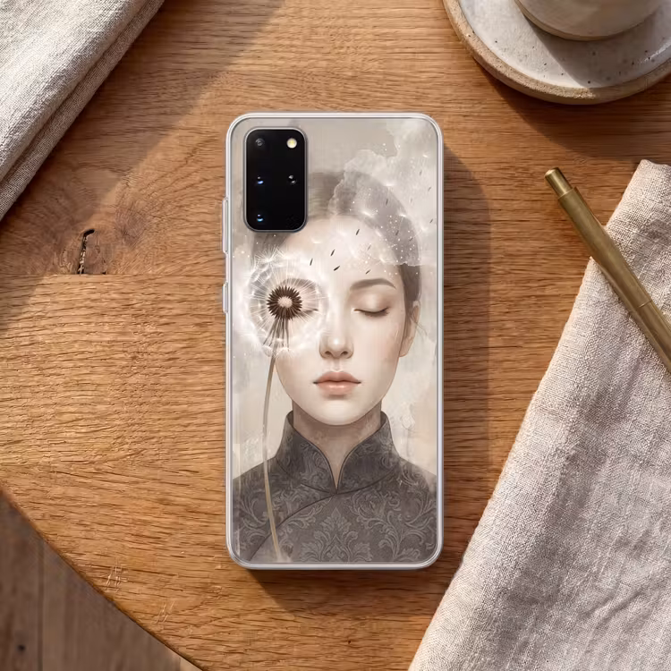 Telefoonhoesje - Vrouw - Sereen - Grijs — 2