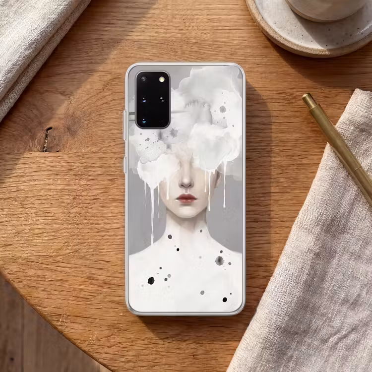 Telefoonhoesje - Vrouw - Wolk - Grijs — 2