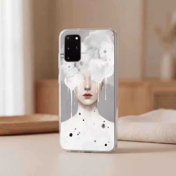 Telefoonhoesje - Vrouw - Wolk - Grijs — 3