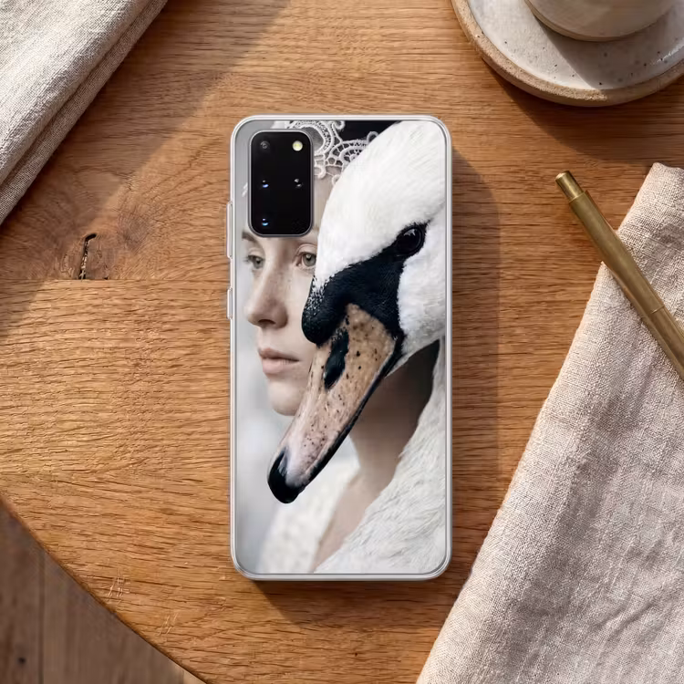 Telefoonhoesje - Vrouw - Zwaan - Wit — 2