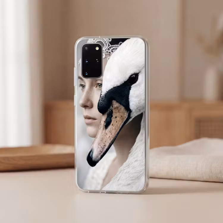 Telefoonhoesje - Vrouw - Zwaan - Wit — 3
