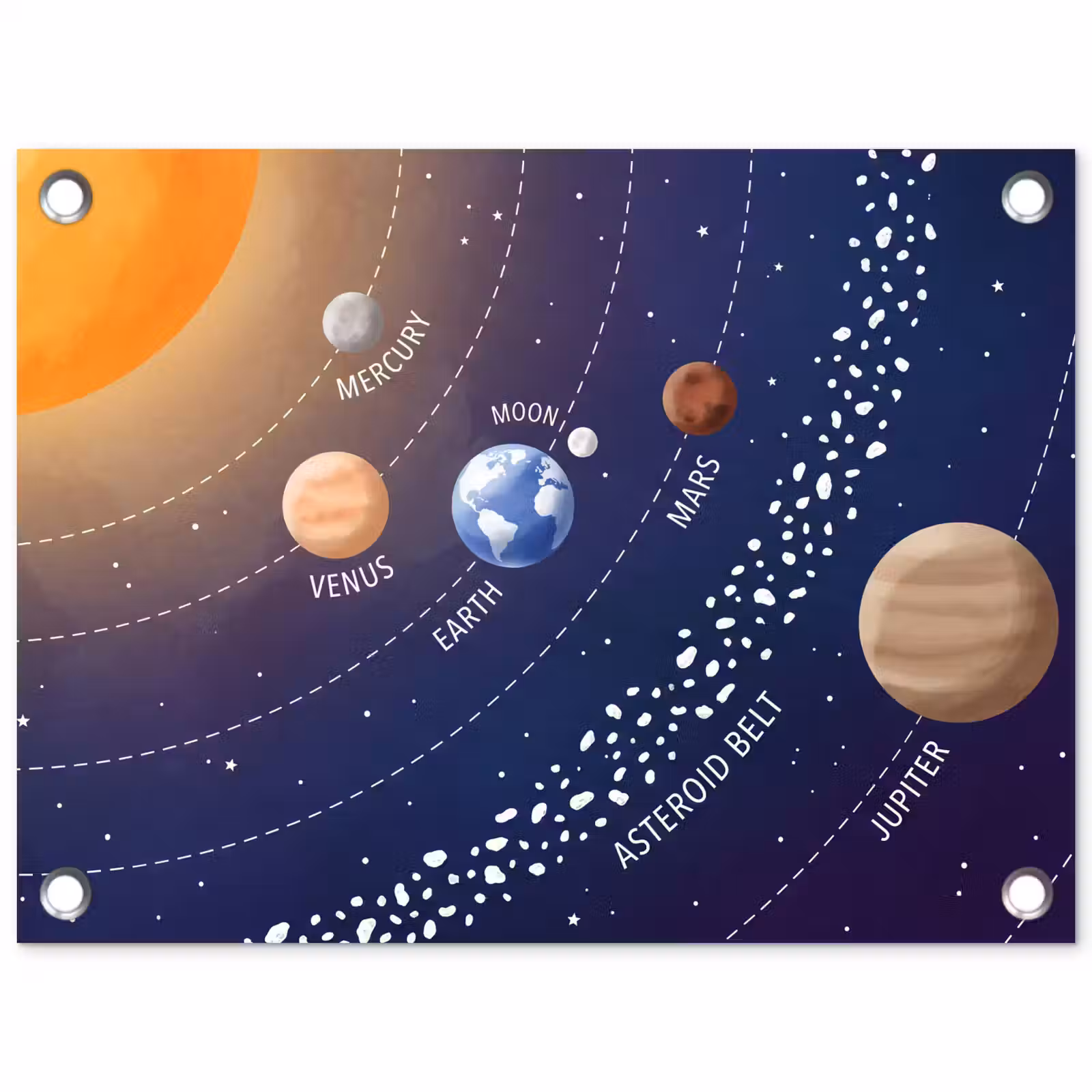 Tuinposter - Planetenstelsel - Ruimte - Illustratie — 1