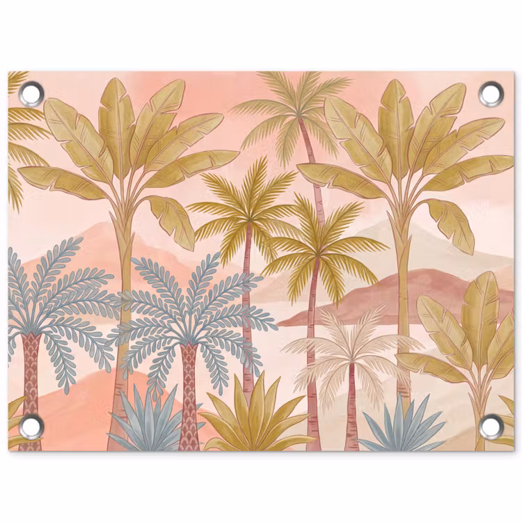 Tuinposter - Illustratie - Palmbomen - Kleurrijk — 1