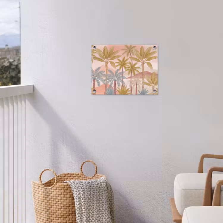 Tuinposter - Illustratie - Palmbomen - Kleurrijk — 3