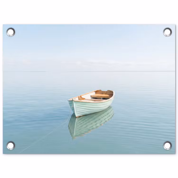 Tuinposter - Minimalistisch - Boot - Zee — 1
