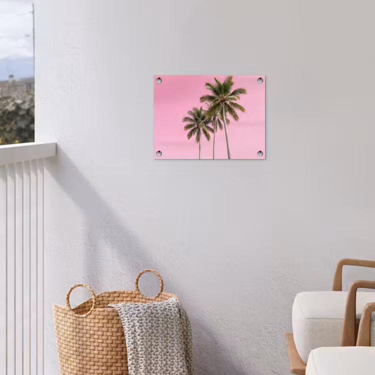 Tuinposter - Palmboom - Tropisch - Pink — 3