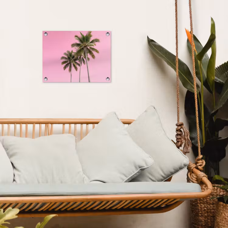 Tuinposter - Palmboom - Tropisch - Pink — 5