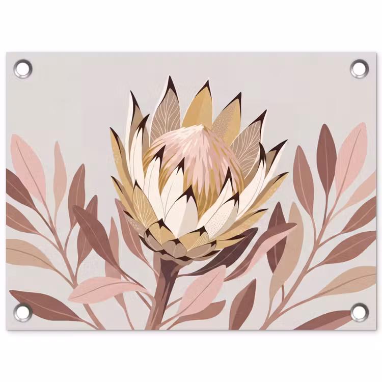Tuinposter - Protea - Bloem - Botanisch - Beige — 1