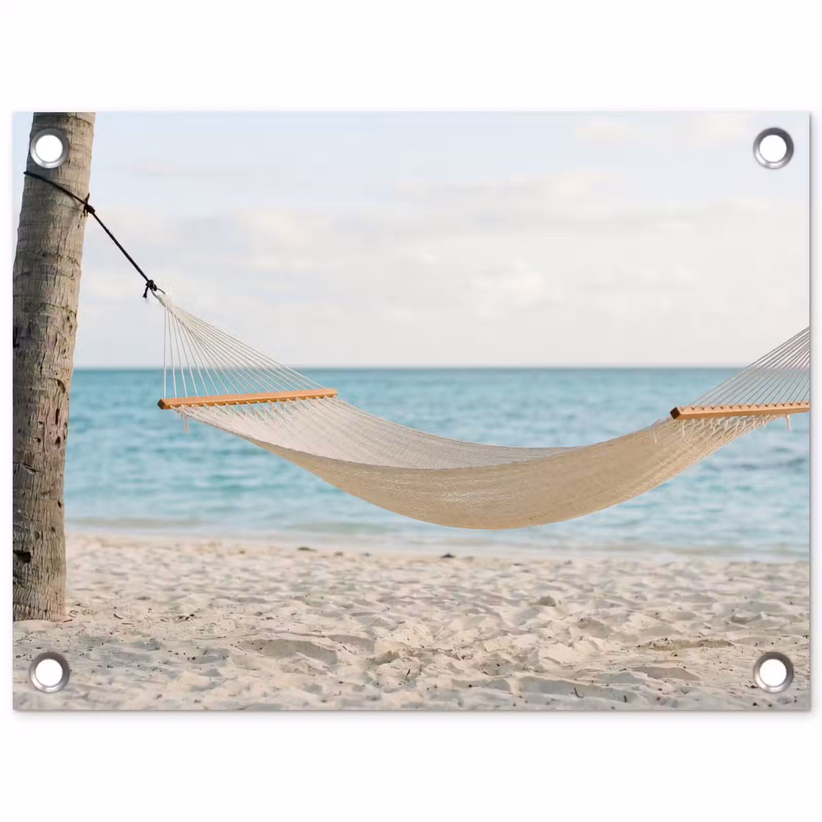Tuinposter - Hangmat - Strand - Wit — 1